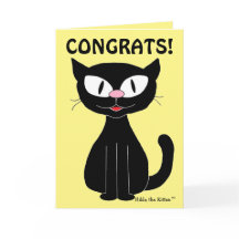 Rolig examenspresentkort Cartoon Cat