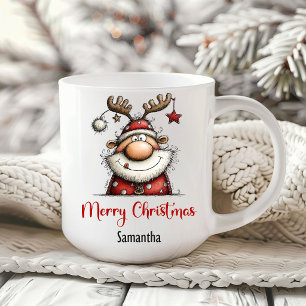 Rolig Excentrisk Tomte Handritad Kaffemugg