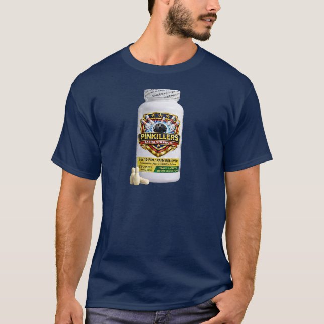 Rolig Extra Stark Pinkillers Bowling Humor T Shirt (Framsida)