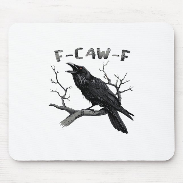 Rolig F-Caw-F gotisk kråkhumor Essential Musmatta (Framsidan)