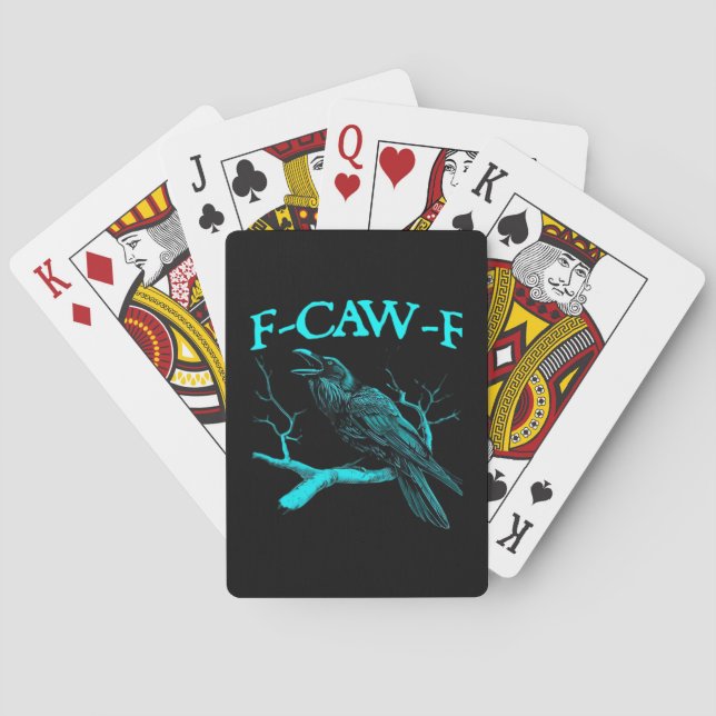 Rolig F-Caw-F Humor Kråka Gotisk Casinokort (Baksidan)