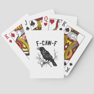 Rolig F-Caw-F Kråka Fågel Raven Män Kvinnor Casinokort