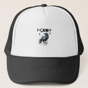 Rolig F-Caw-F Kråka Grunge Humor Grafik Keps