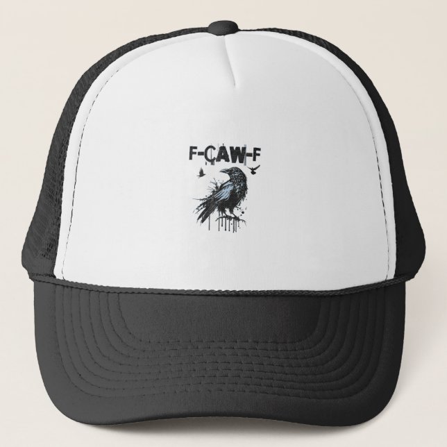 Rolig F-Caw-F Kråka Grunge Humor Grafik Keps (Framsida)