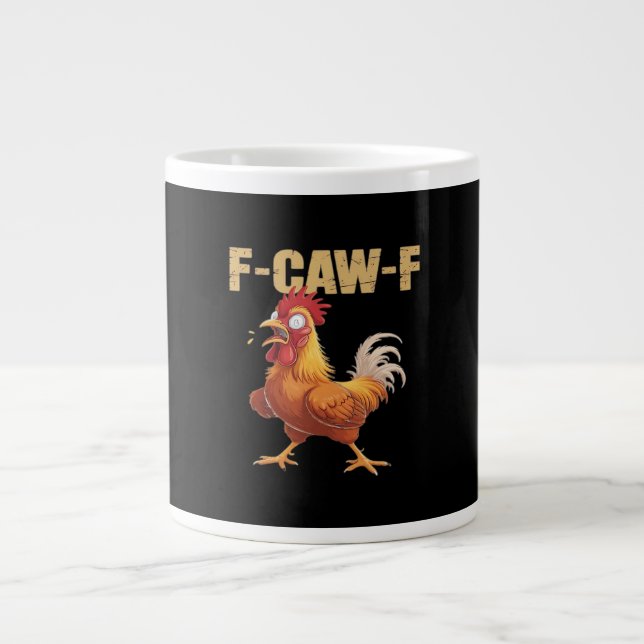 Rolig F-Caw-F Kråka Humor Gotisk Jumbo Mugg (Framsidan)