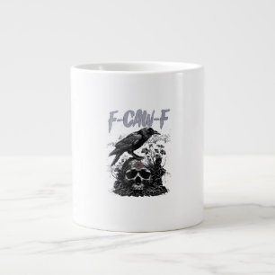 Rolig F-Caw-F Kråka Rolig Halloween Retro Klassike Jumbo Mugg