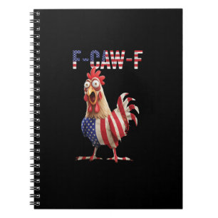 Rolig F-Caw-F Kyckling USA Flagga F-Caw-F Amerikan Anteckningsbok