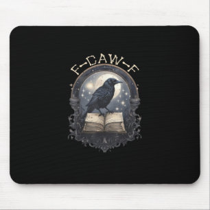 Rolig F-Caw-F Raven Fågel som säger Grafisk Retro Musmatta