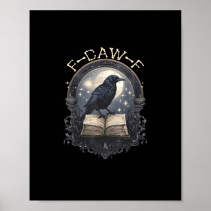 Rolig F-Caw-F Raven Fågel som säger Grafisk Retro Poster