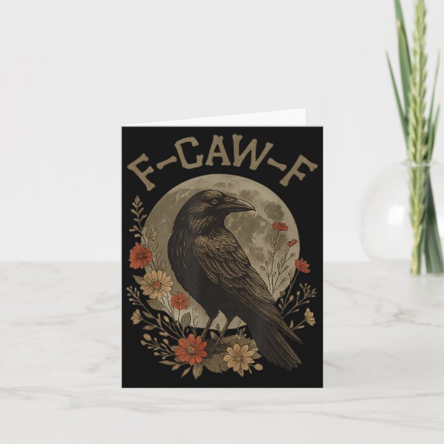 Rolig F Caw F Raven Fågel Talar Grafisk F-caw-f Kr Kort (Framsida)