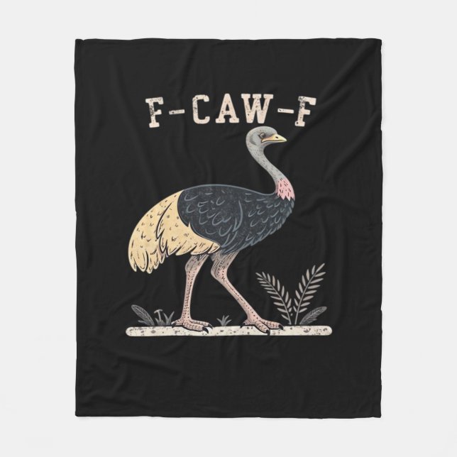 Rolig F-Caw-F Struts F-Caw-F Tupp Fågel Kråka Cl Fleecefilt (Framsidan)