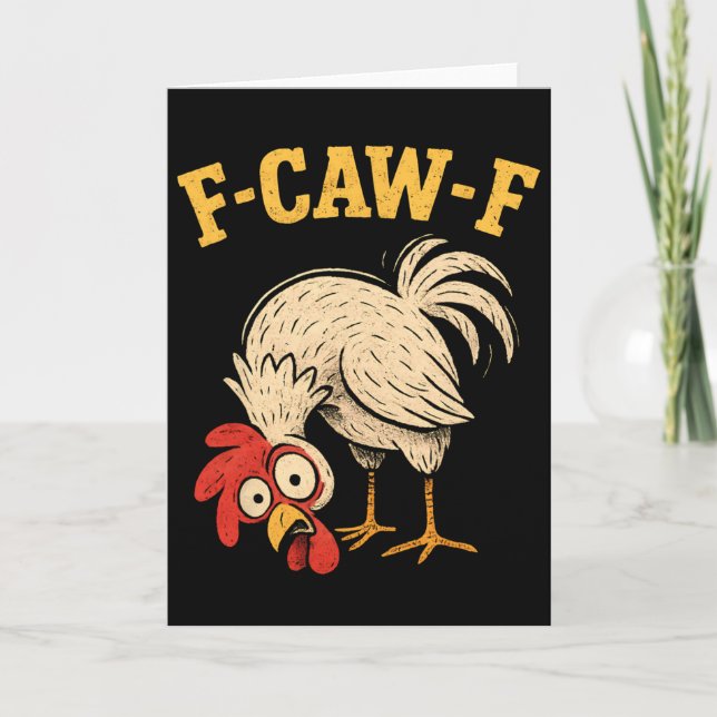 Rolig F Caw F Tupp Fcawf Fjäderfä Fågel Gård Kort (Framsida)
