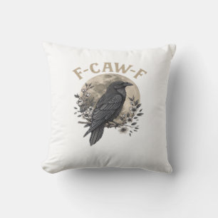 Rolig F Kraka F Korp Fågel Citat Grafisk Stil Kudde
