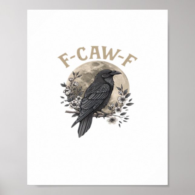 Rolig F Kraka F Korp Fågel Citat Grafisk Stil Poster (Framsidan)