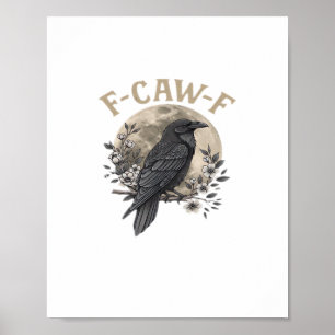 Rolig F Kraka F Korp Fågel Citat Grafisk Stil Poster