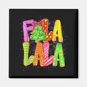 Rolig Fa La La Kokett Båge Rutig Jul Tr Magnet