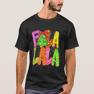 Rolig Fa La La Kokett Båge Rutig Jul Tr T Shirt