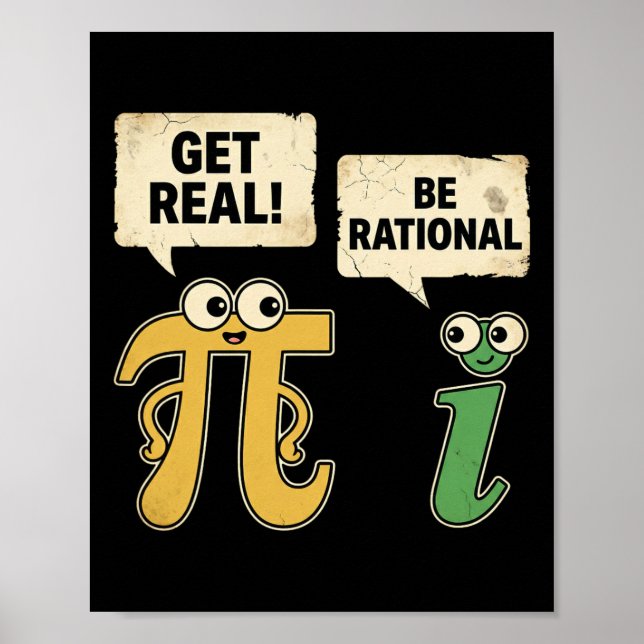 Rolig Få vara ärlig Var rationell Pi-dagen Matemat Poster (Framsidan)