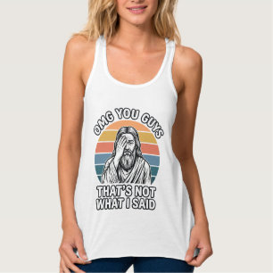 Rolig Facepalm Retro Citat Vintage Gravyr T-Shirt Linne Med Racerback