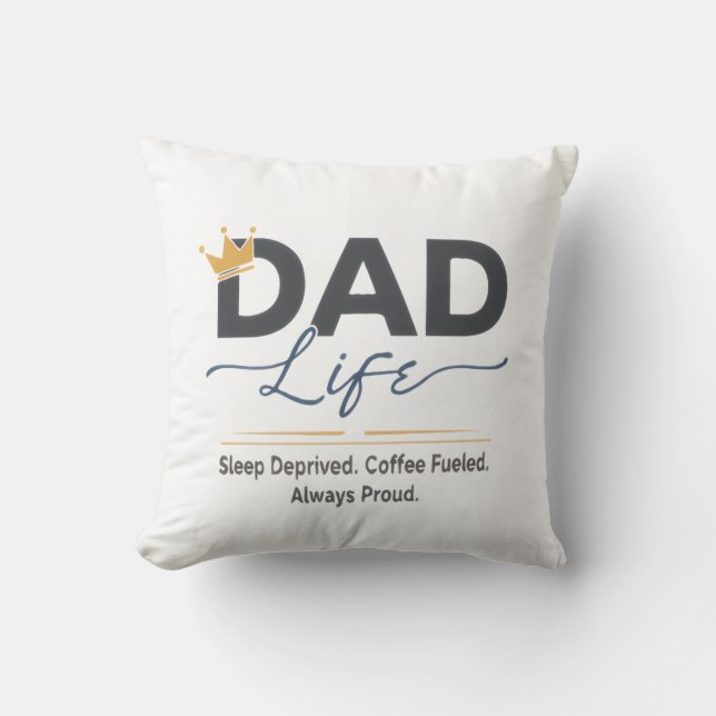 Rolig fader-liv krona citat - Sömnberövad kaffe Kudde (Framsida)