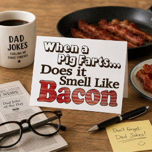 Rolig fader rolighetskorta Bacon Kort Gris Fart Hu