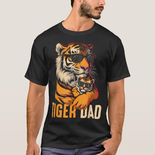 Rolig faderdag Pappa Tigrar Tiger Pappa T Shirt (Framsida)