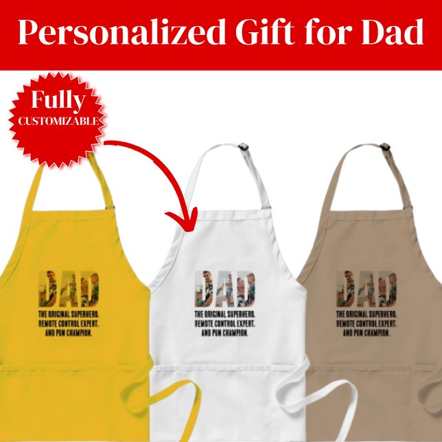 Rolig faderförkläde – Superhjälte & skämtsam mästa Förkläde (Funny Dad Apron – Superhero & Pun Champion)