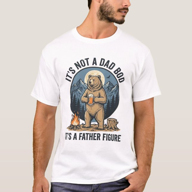 Rolig faderlig björn camping vektordesign_1 t shirt (Framsida)