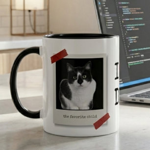 Rolig fadersdag 2-foto Polaroid Kattpappa Mugg