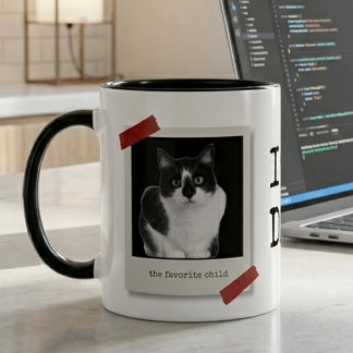 Rolig fadersdag 2-foto Polaroid Kattpappa Mugg