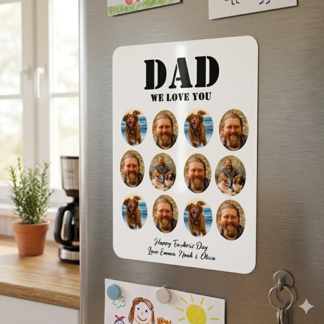 Rolig fadersdags fotokollage med ansikte magnet (Skapare uppladdad)