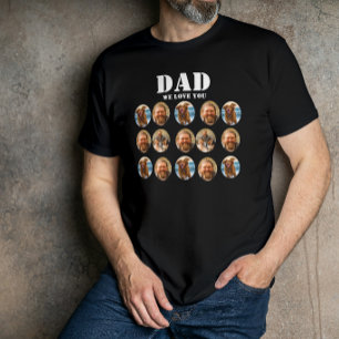 Rolig fadersdags fotokollage med ansikte t shirt
