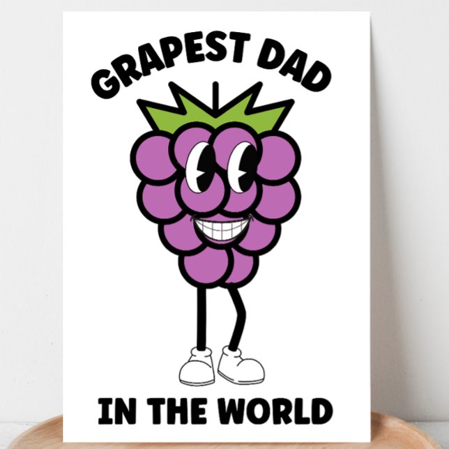 Rolig fadersdags-grapes pappa i världen skämt  helgkort (Skapare uppladdad)