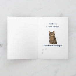 Rolig fadersdagspresent för kattpappor Tabby Katt Kort