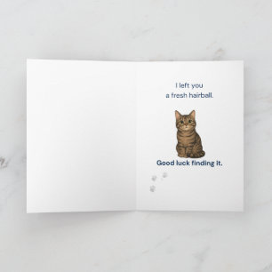 Rolig fadersdagspresent för kattpappor Tabby Katt Kort