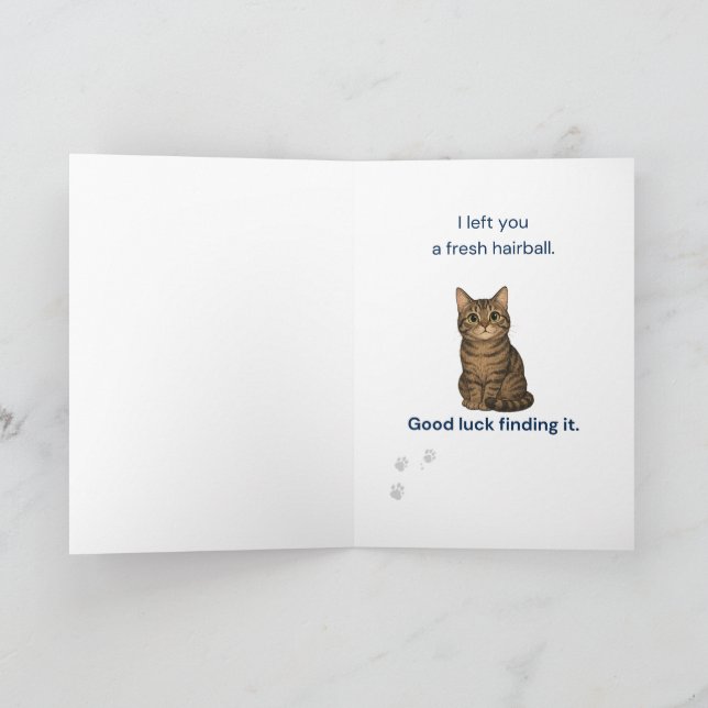 Rolig fadersdagspresent för kattpappor Tabby Katt Kort (Inuti)