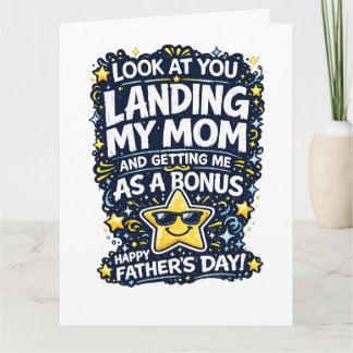 Rolig fadersdagspresent för pappa från dotter, son kort