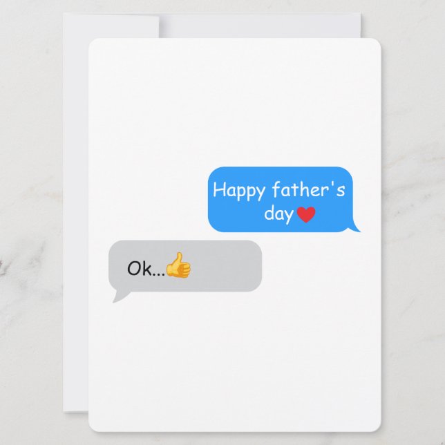 Rolig fadersdagspresent för pappa – Textmeddelande (Framsida)
