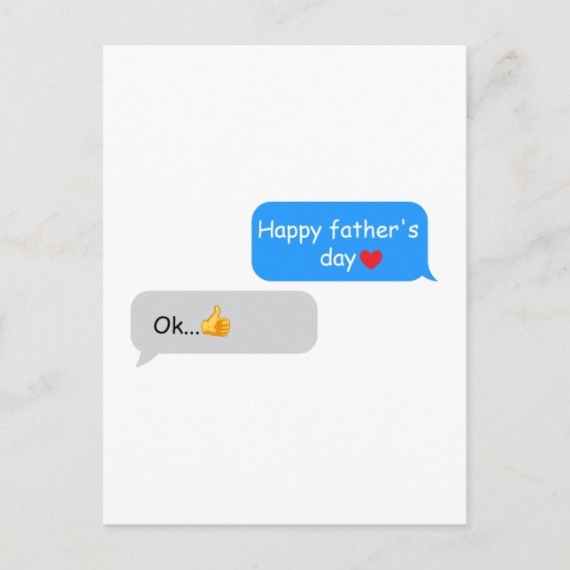 Rolig fadersdagspresent för pappa – Textmeddelande Vykort (Framsida)