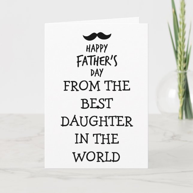 Rolig fadersdagspresent från dotter kort (Framsida)