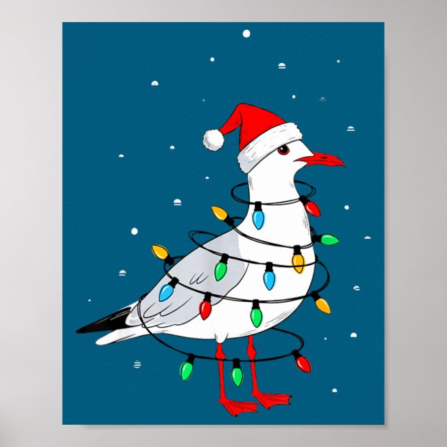 Rolig Fågel Måsfågel Jul Djurälskare  Poster (Framsidan)