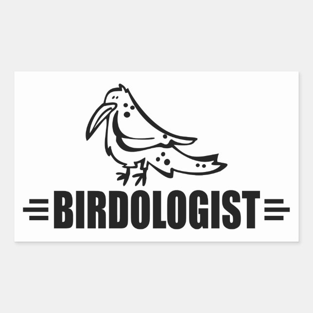 Rolig Fågel Rektangulärt Klistermärke (Framsida)