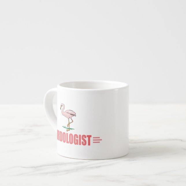 Rolig Fågelskådning Flamingo Espressomugg (Framsida vänster)