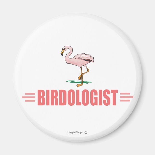 Rolig Fågelskådning Flamingo Magnet (Framsidan)