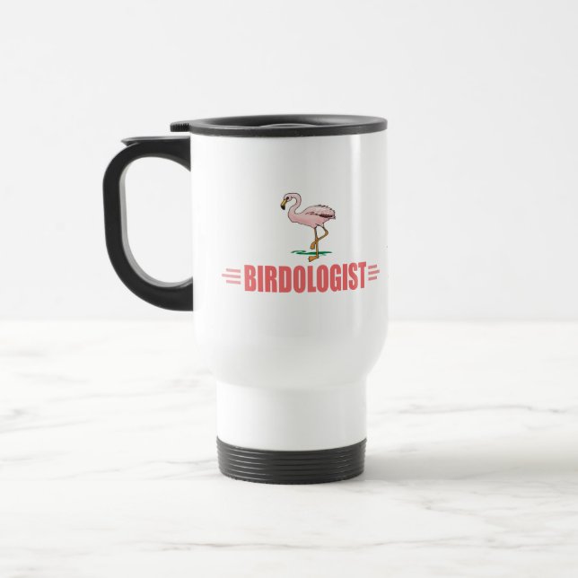 Rolig Fågelskådning Flamingo Resemugg (Vänster)