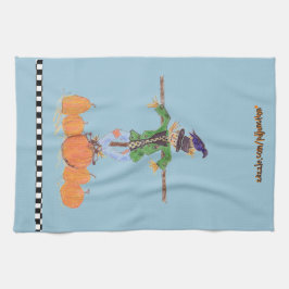 Rolig fågelskrämma kökshandduk