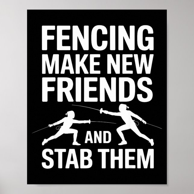 Rolig Fäktkonst Konst För Män Kvinnor Barn Fäktare Poster (Framsidan)