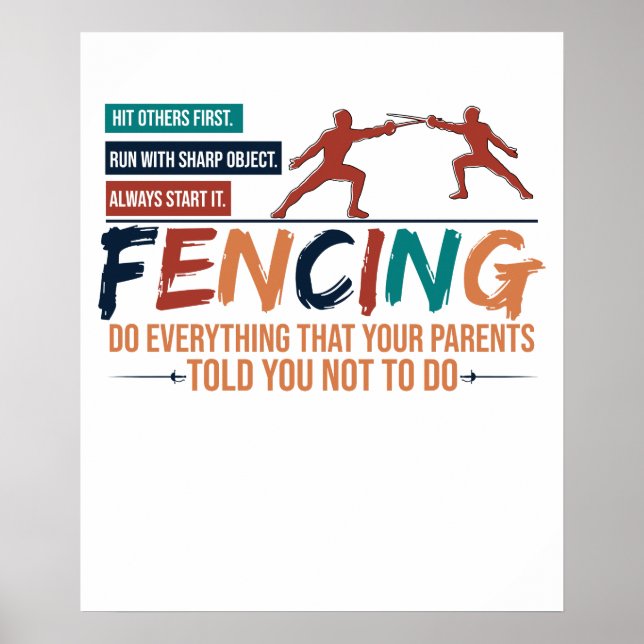 Rolig Fäktning Fäktare Tee - Allt Dina Föräldrar Poster (Framsidan)