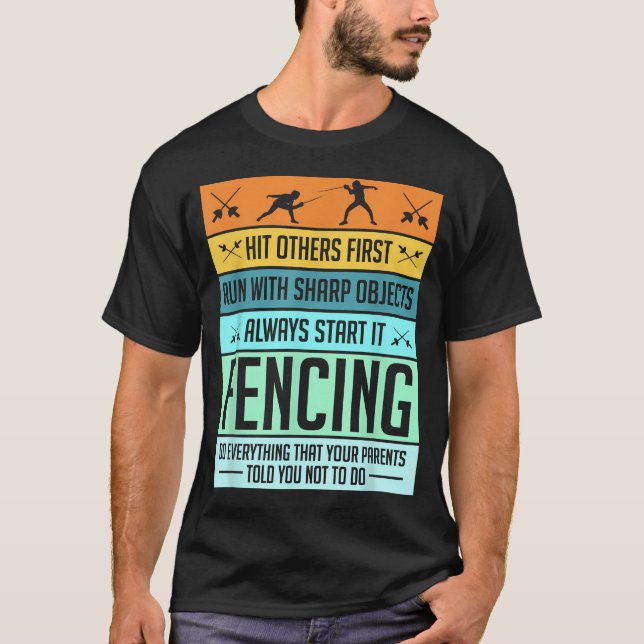 Rolig Fäktning Sport Puns T Shirt (Framsida)