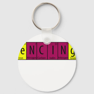 Rolig Fäktning T-shirt I Periodiska Element Nörd G Nyckelring